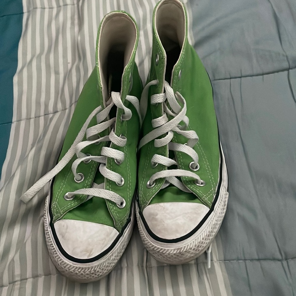Green converse shoes
